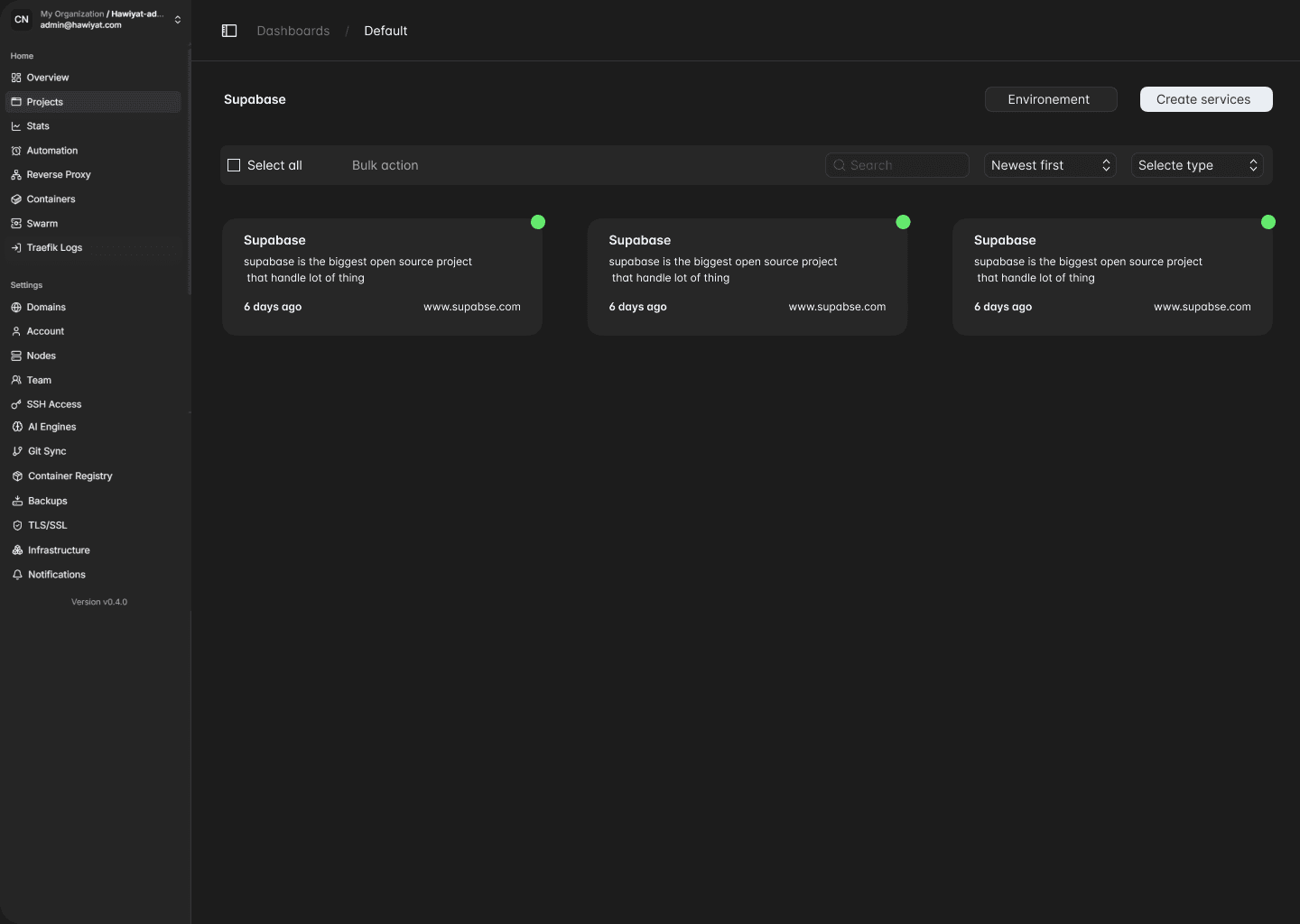 Access token generation screen